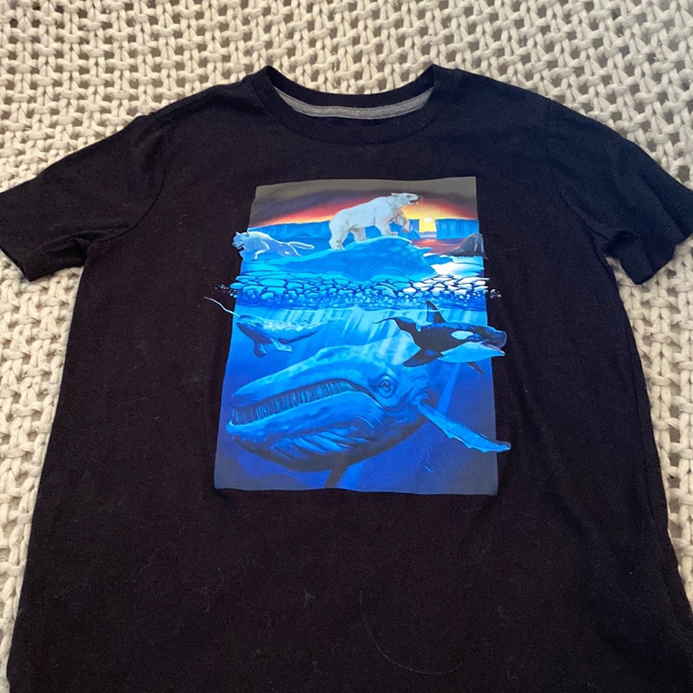 Boys T-shirt black with sea creatures
